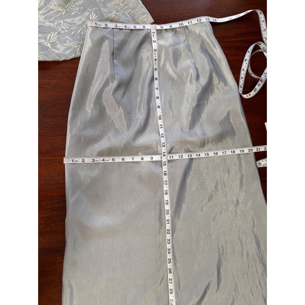 Jessica McClintock Y2K 2 Piece Dress Set 12‎ Embroidered Evening Wedding Prom - Picture 5 of 7